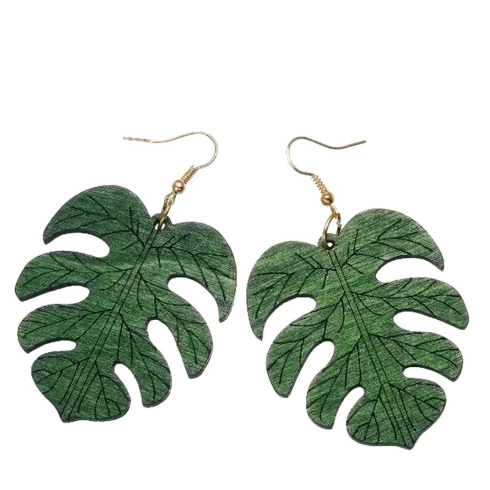 Green Plant Earrings